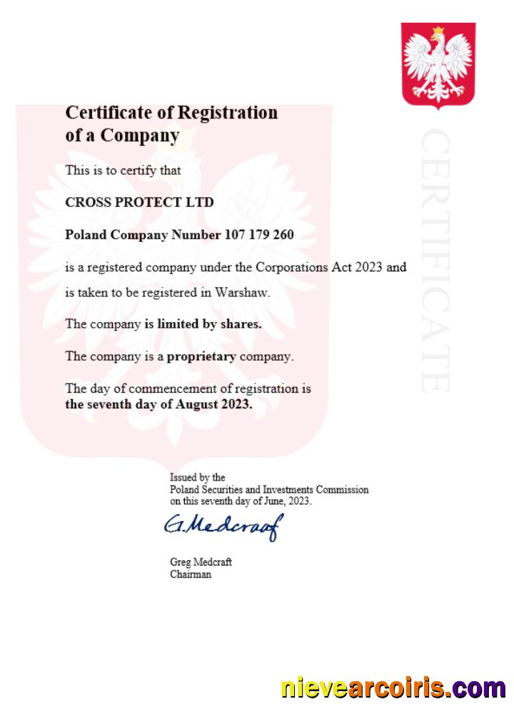 Poland business registration certificate